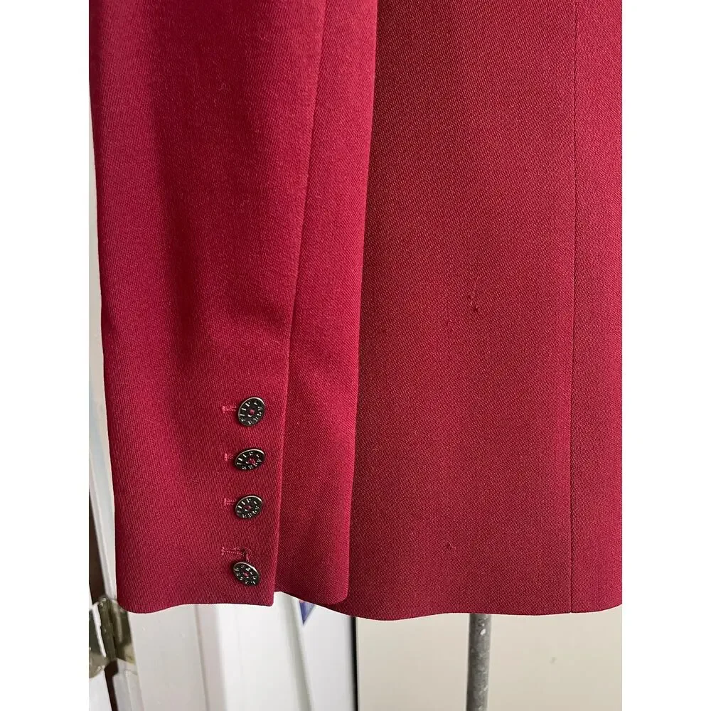 Lagerfeld Wmns Sz 38 Vintage 90s Maroon Fitted Blazer Retro Vintage Cool Work